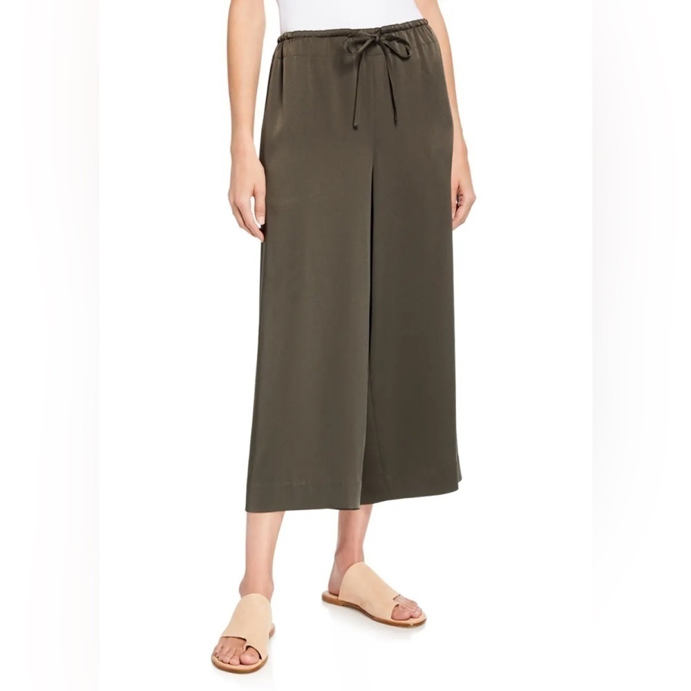 Vince Satin Culotte Wide Leg Drawstring Pant
